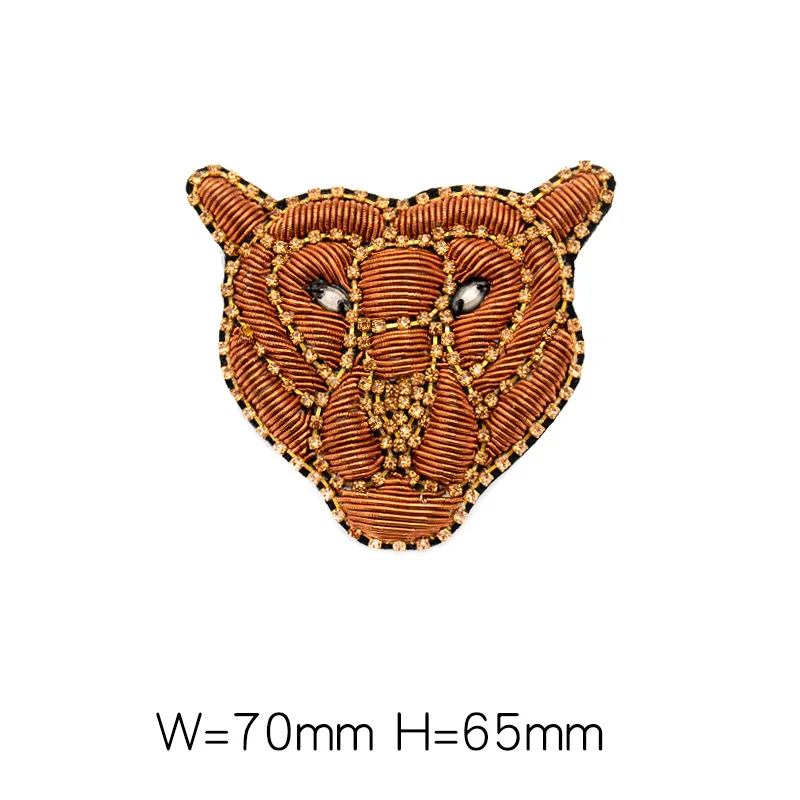 

Indian silk embroidery patch tiger leopard animal cartoon patches for hats bag badges applique patches for clothing EQ-1272