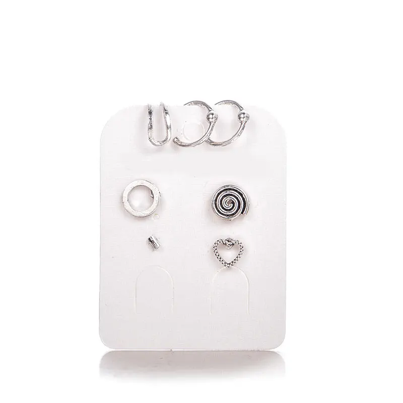 7 шт./компл. винтажные серьги-гвоздики набор женских шармов в форме сердца