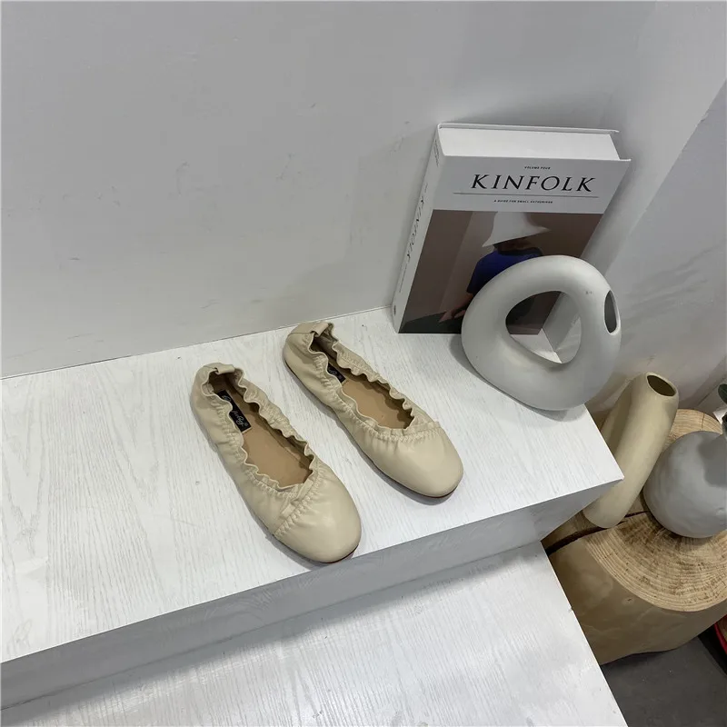 

Women Shoes Autumn Casual Female Sneakers Elegant Flats Square Toe Soft Shallow Mouth Fall Comfortable Dress Grandma New Solid L