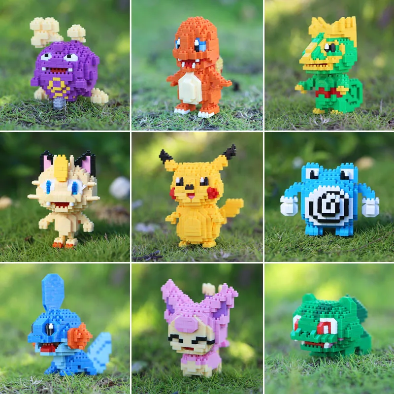 

41 Styles TAKARA TOMY Building Blocks Granules Pocket Pokemon Monster Pikachu Diamond Mini Model Toy for Kids gift