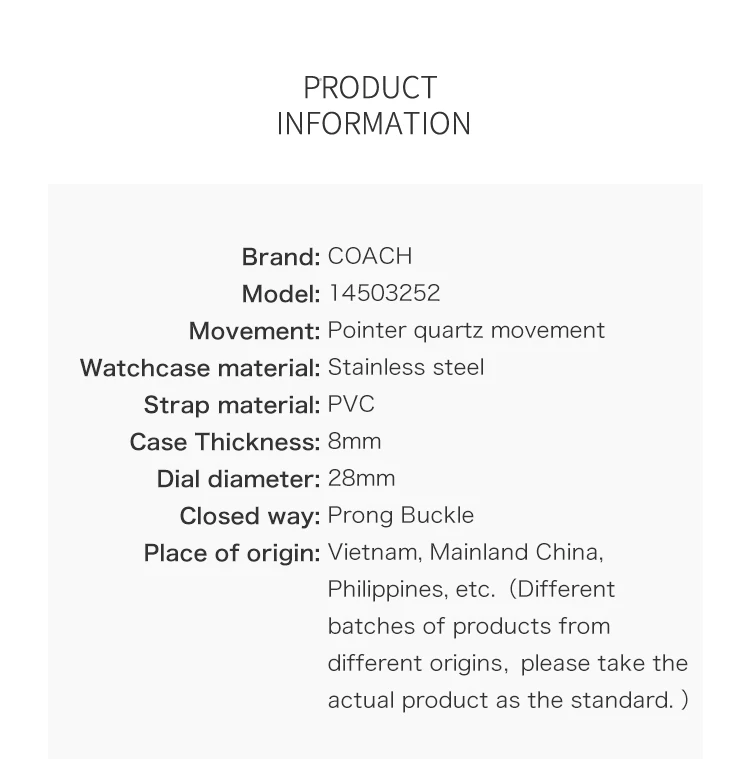Подлинные оригинальные и брендовые новые COACH W1546 аксессуары COACH RUBY часы 14503252/14503292