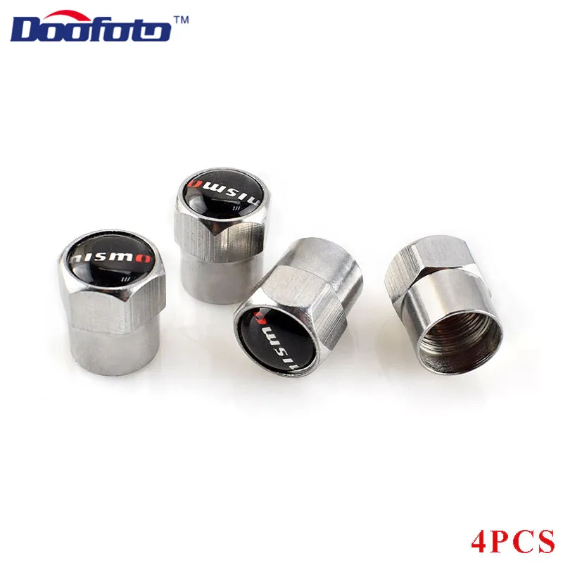Silver Doofoto 4x автомобильный колпачок вентиля шины для Nissan Nismo Qashqai внешние аксессуары эмблема логотип для автомобильного стайлинга шины колпачок стержня - Цвет: Silver