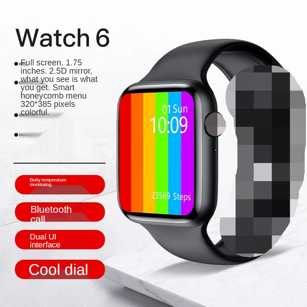

W26 Smart Fashion Sports Bracelet Watch Multilingual Body Temperature Bluetooth Call Heart Rate ECG Blood Pressure K7