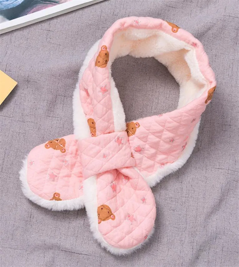 Pink Scarf Детский зимний комплект из 3 предметов: шапка и шарф и перчатки, теплая плюшевая шапка для малышей Новинка года, милая Кепка и шарфы с рисунком для мальчиков и девочек - Цвет: Pink Scarf