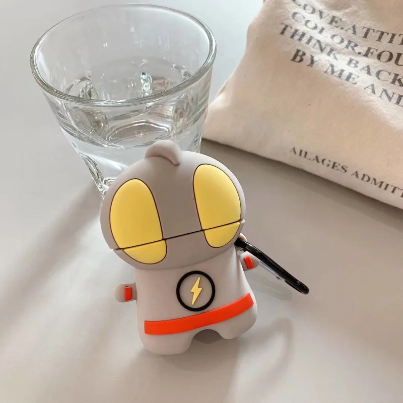 NEW 3D Earphone Cases For AirPods Case Silicone Cute Cartoon Ultraman Cover Apple Air pods 2 Funny for Earpods Ring Str | Электроника