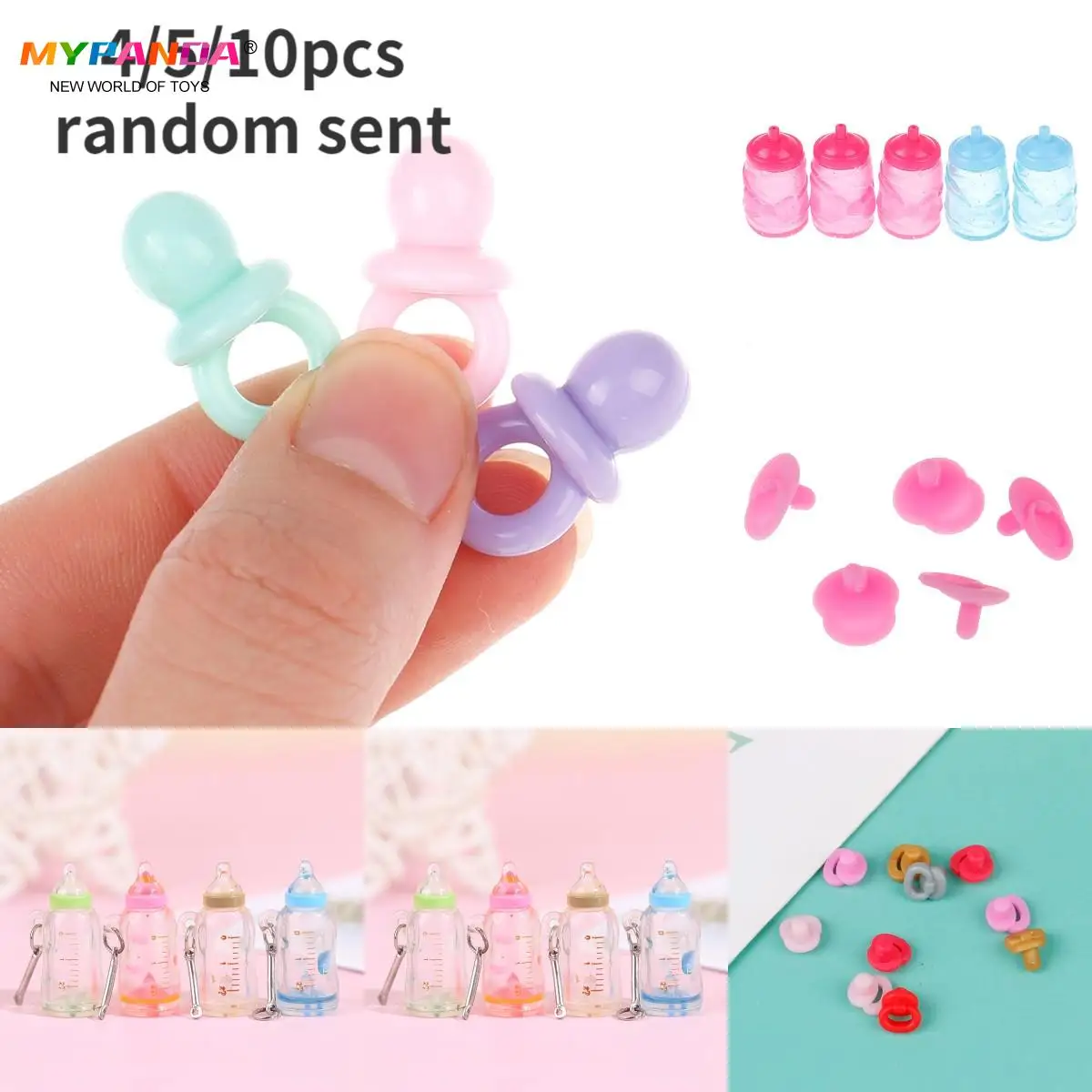 

4/5/10 шт. 1:12 миниатюрная бутылочка для кормления для кукольного домика, модель сосков, детские игрушки для ролевых игр, соска для детского дом...
