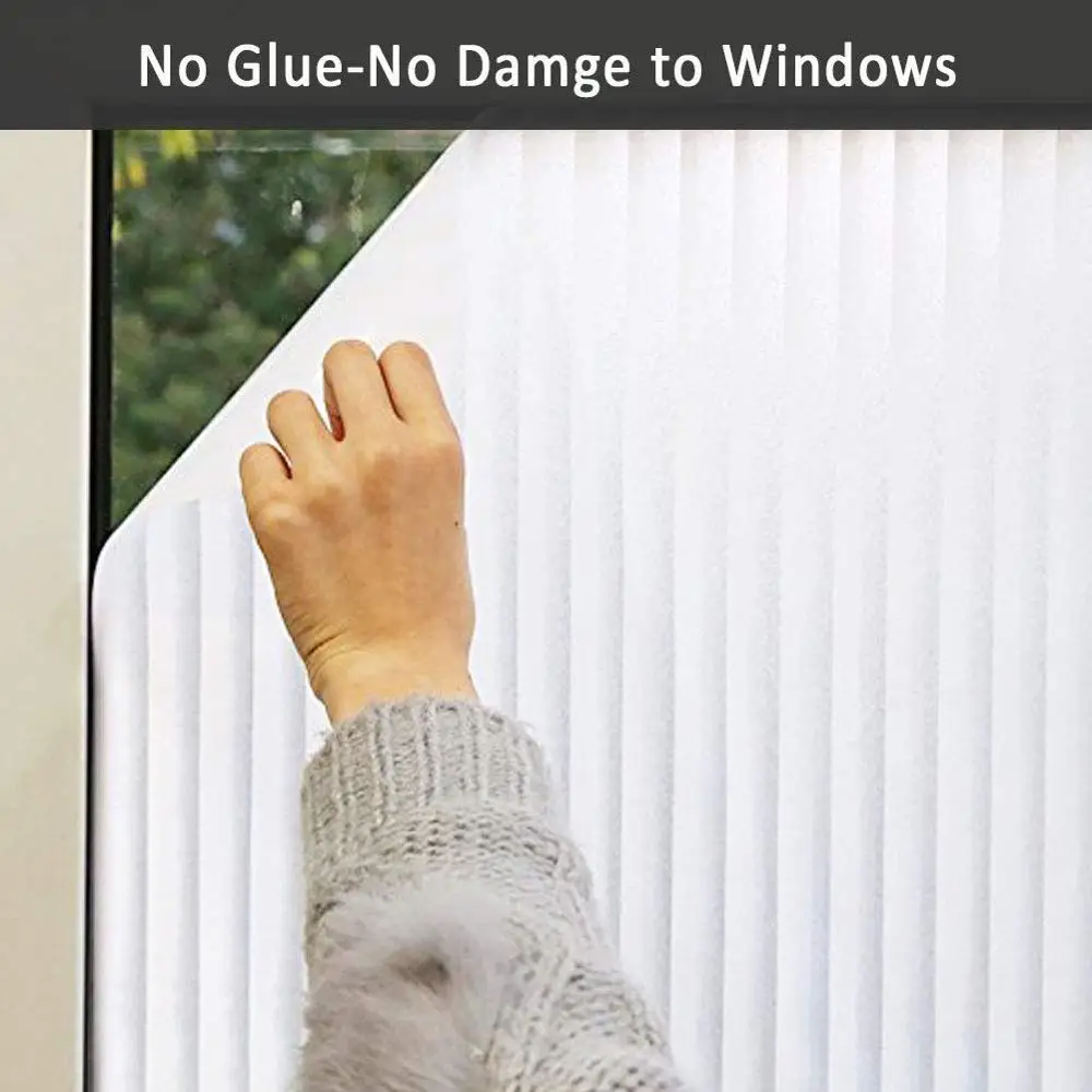 

Privacy Blinds Window Film,Stained Glass Door Film,Static Cling Window Tint,Heat Control Anti UV Removal Window Cling for Home