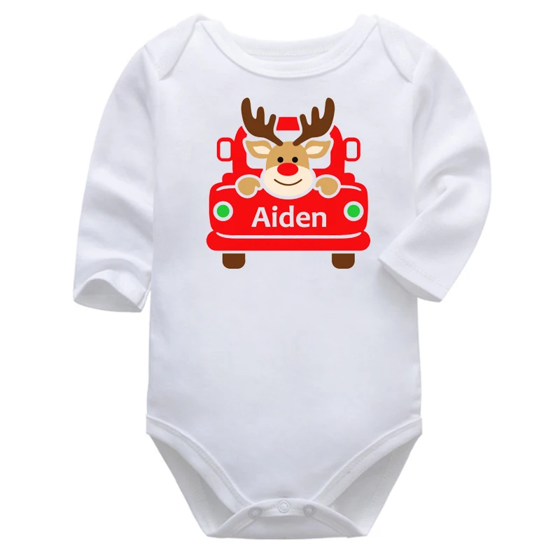 Детское боди с длинным рукавом и изображением рождественской елки | Детская