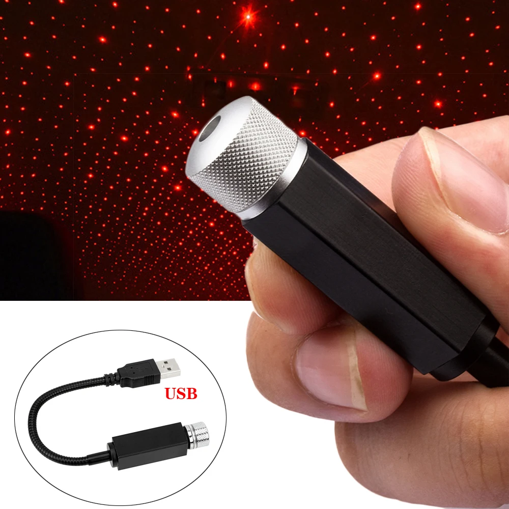 Мини USB автомобильный светодиодный светильник на крышу ночник проектор