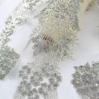 silver glitter tulle mesh african george heavy beaded lace fabric shiny floral design textiles for sewing swiss nigerian dresses