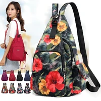 new fashion floral printing flower shoulder bag crossbody bags chest bags carteiras de cintura multifunctional womens backpack