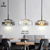 kobuc italy moder design bowl shape clearsmoke grayamber glass pendant light 7w bar dining room cable hanging light fixture
