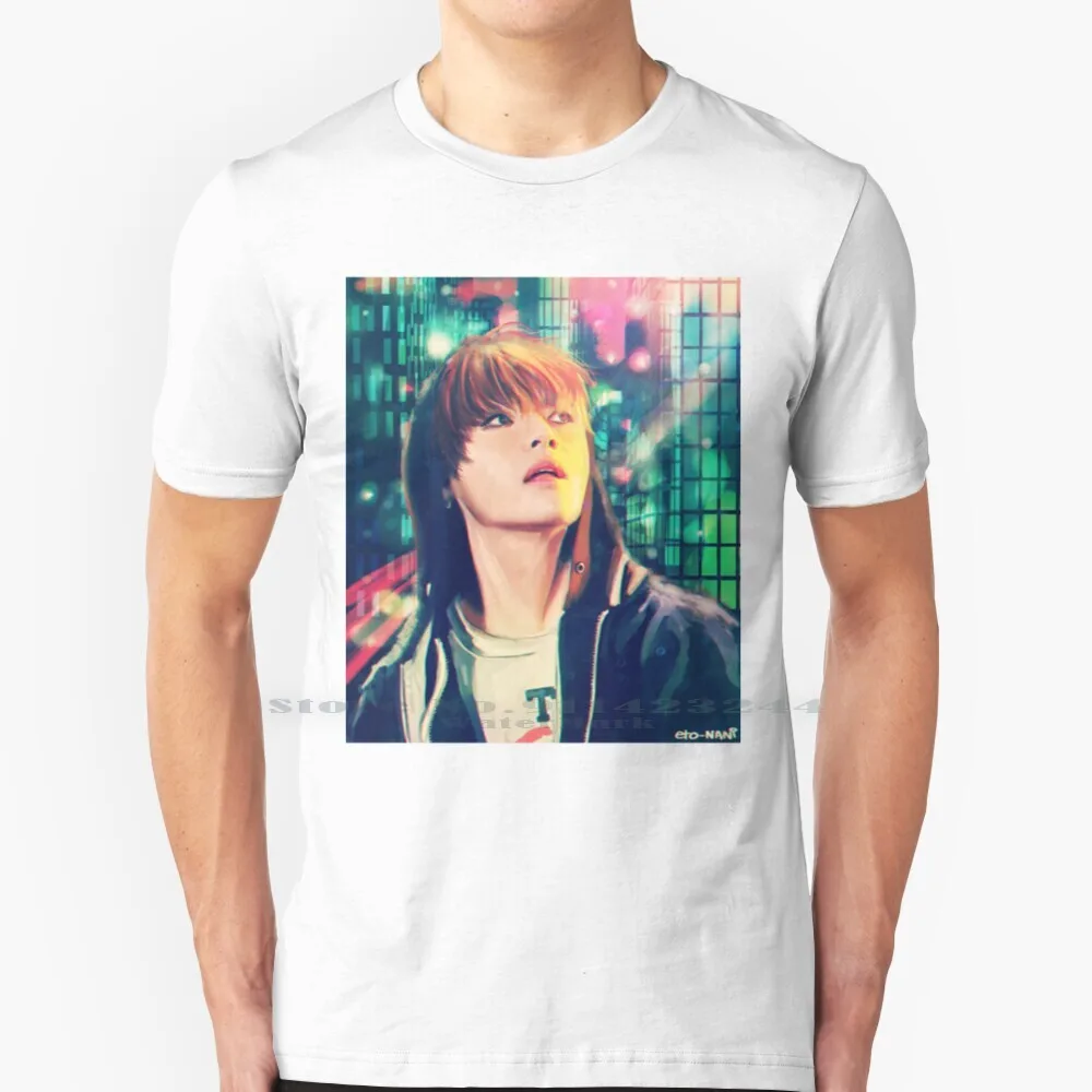 

Футболка для городского пейзажа Tae, 100% чистый хлопок, Taehyung Kim Taehyung V