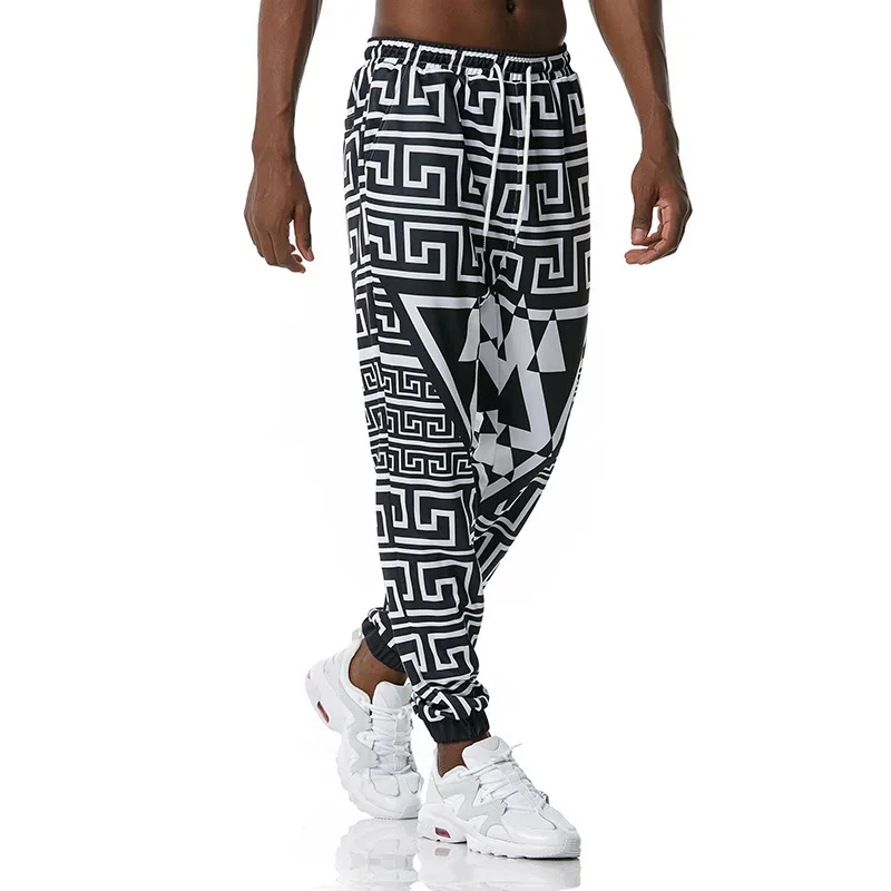 

Stitching Design Geometric Pattern Cool Stripes Casual men's Jogging Sweatpants