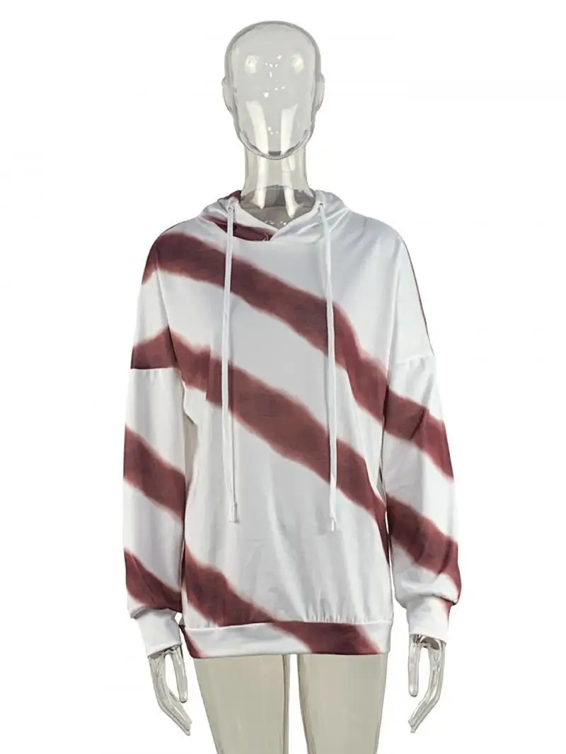 

Women's Clothing Spring and Autumn 2021 Tie-Dye Long-Sleeved Hooded Hooded Long-Sleeved Loose Casual Sweater Women