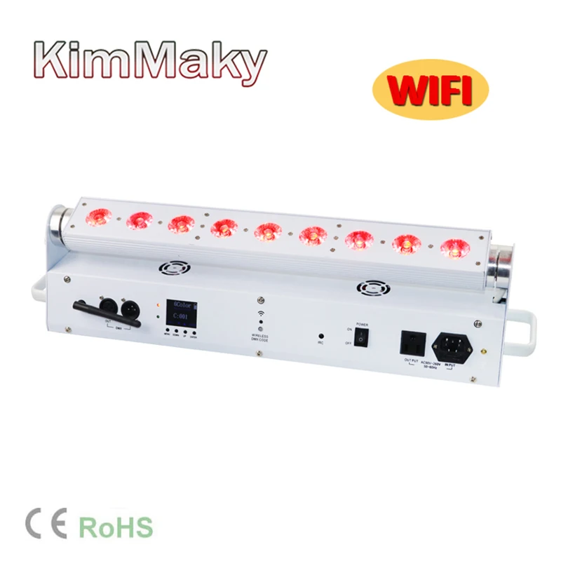 6 огней/корпус wifi 9*18 Вт RGBWA UV в 1 беспроводной DMX Свадебные подзаряжаемые