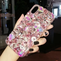 luxury crystal gem rhinestone cases for huawei p20 p30 p40 pro p40 lite p50 pro p8 lite p9 lite p10 soft edge clear phone cover