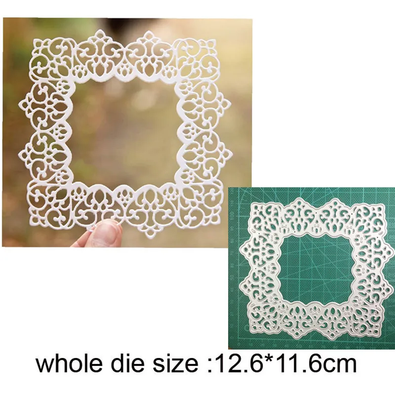 Металлические Вырубные штампы вырезанная форма кружевная квадратная зеркальная