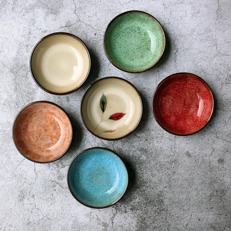 

Ceramic Soy Sauce Saucer, Japanese Retro Ceramic Small Tableware, Sauce Boat