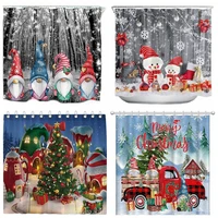 Christmas Snowman Shower Curtain By Ho Me Lili Snowflake Santa Claus Xmas Ball On Rustic Wooden Board Winter Holiday Decor