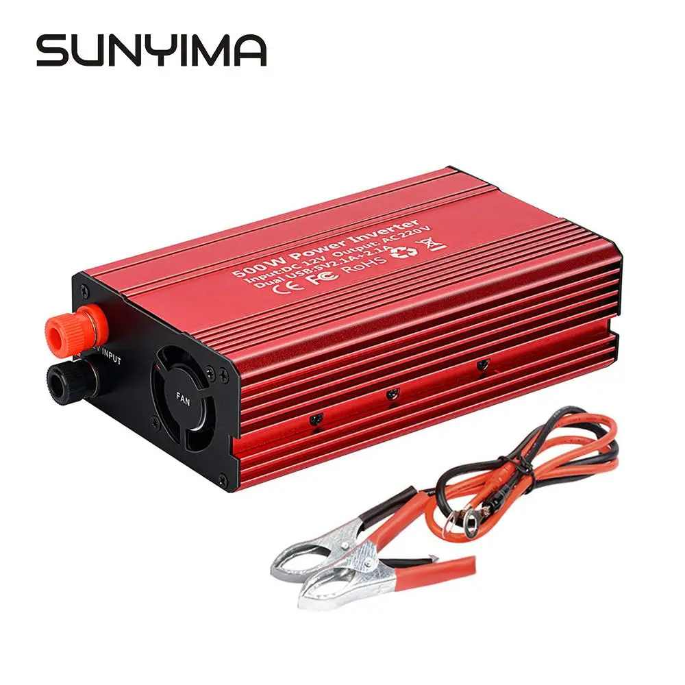 SUNYIMA 500 Вт Инвертор DC12V к AC110V/220 В двойной USB быстрая зарядка EU/US разъем для