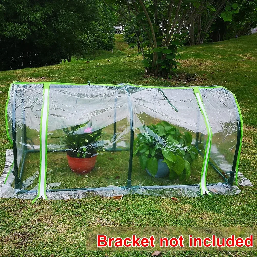 

128X60X58CM Greenhouse Cover Transparent PVC Tunnel Greenhouse Plant Grow House Waterproof Protect (Bracket not included)