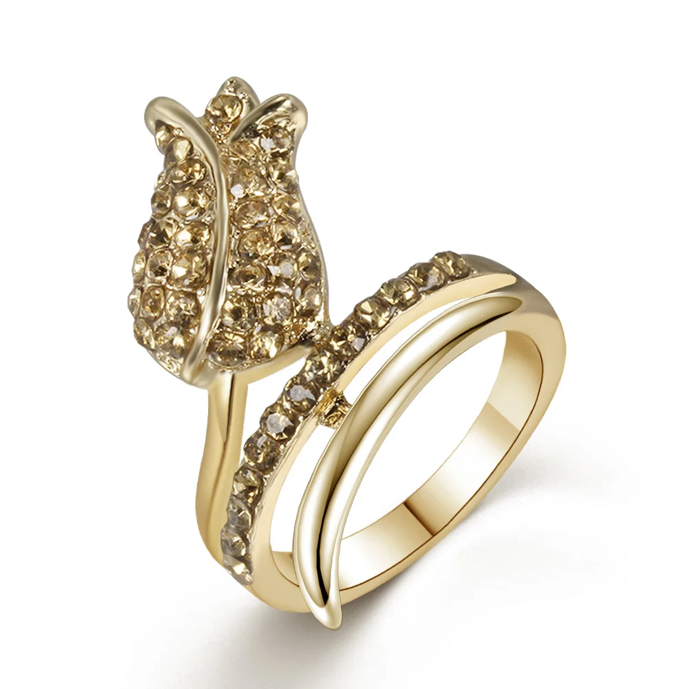 Классическое кольцо предложение подарок для девушки модное Гламурное с золотым