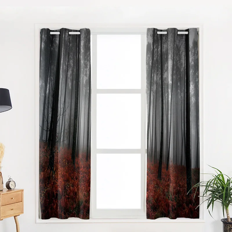 Растения леса красные кленовые листья оконные шторы для гостиной спальни кухни