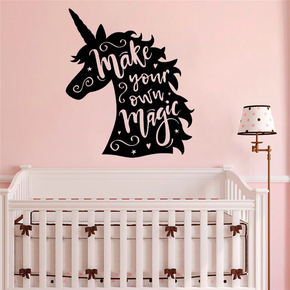 

Волшебный единорог, съемный модный настенный стикер, украшение, фотоплакат для детской спальни CX87