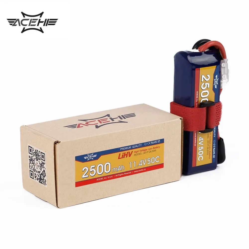 1 шт. ACEHE 11,4 V 2500mAh 50C 3S1P 28,5 WH с XT60 вилкой высокого напряжения Lipo батарея