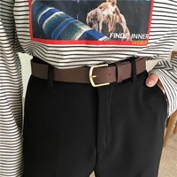 belts for women square buckle pin buckle jeans belt pu leather chic fancy vintage waist belt strap luxury brand female waistband
