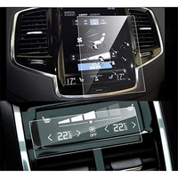 for volvo v90 xc90 xc60 s90 2016 2017 2020 2pcs car navigation and air conditioning display screen tempered glass protector