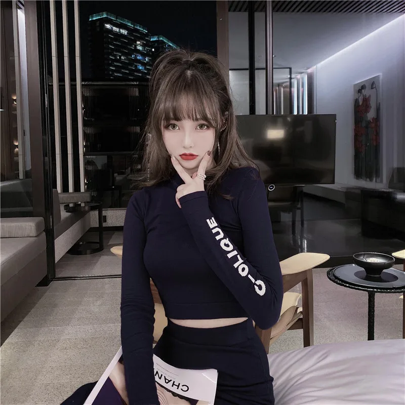 Женский комплект из двух предметов облегающий спортивный костюм Стильный