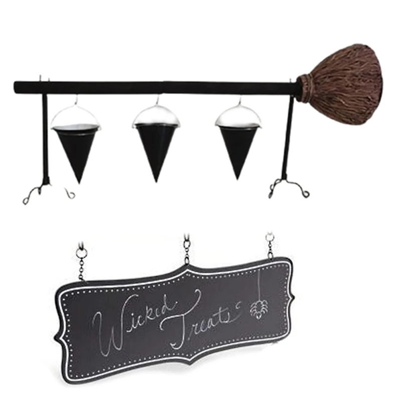 

Держатель для метлы со съемной планкой, держатель для корзины фруктов в виде тыквы на Хэллоуин, для хранения печенья, десертов, закусок