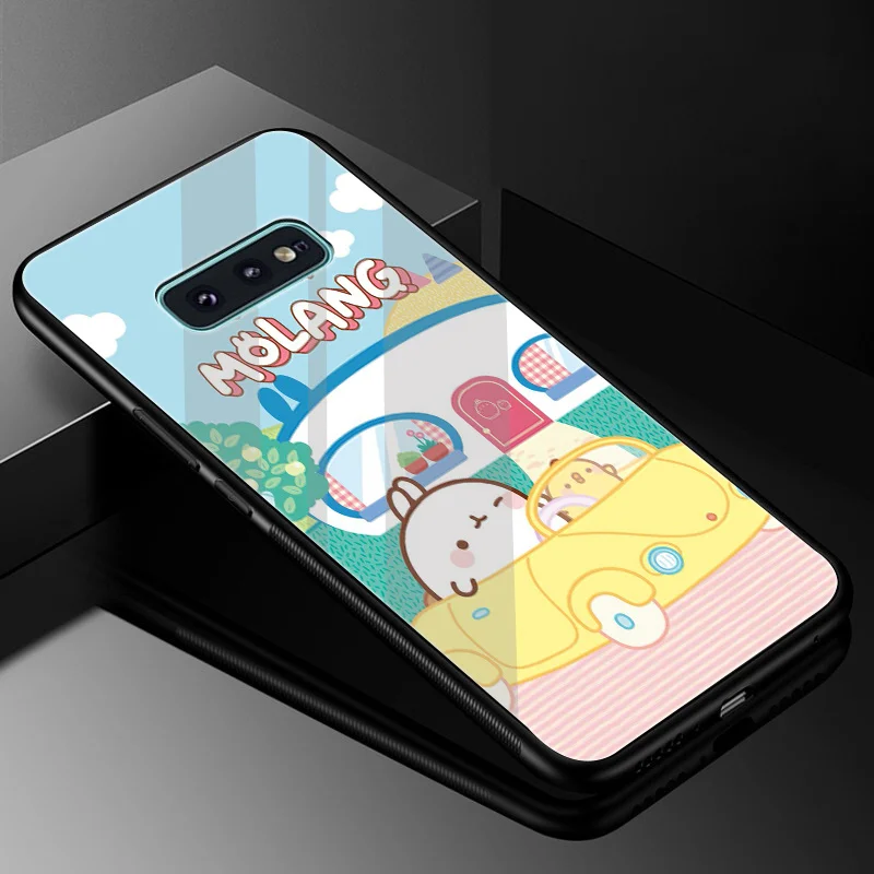 Cutest Kawaii Box Potatoes Rabbits Molang Case Glass for Samsung S7 Edge S8 S9 Plus Note 8 9 10 S10 A10 A20 A30 A40 A50 A60 A70 |