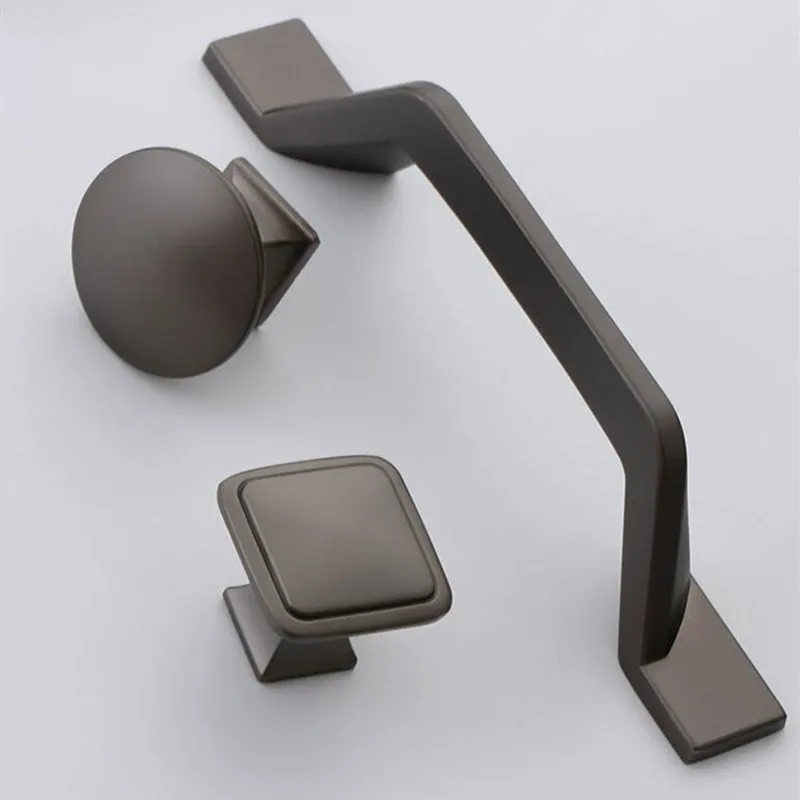 KK & FING современные жемчужно серые ручки шкафа из цинкового сплава ящика кухонный