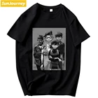 Винтажные футболки Gorillaz, хлопковые футболки оверсайз с круглым вырезом и коротким рукавом, мужские футболки