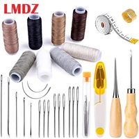 lmdz 30pcs leathercraft sewing upholstery repair kit curved sewing needles tape measure for leather sewing repair bookbinding