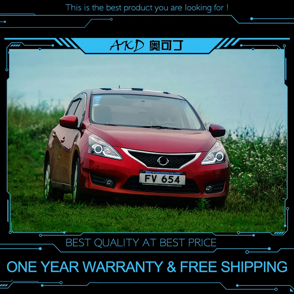 AKD тюнинг автомобильных фар для Nissan Tiida 2011-2015 светодиодные фары DRL ходовые огни