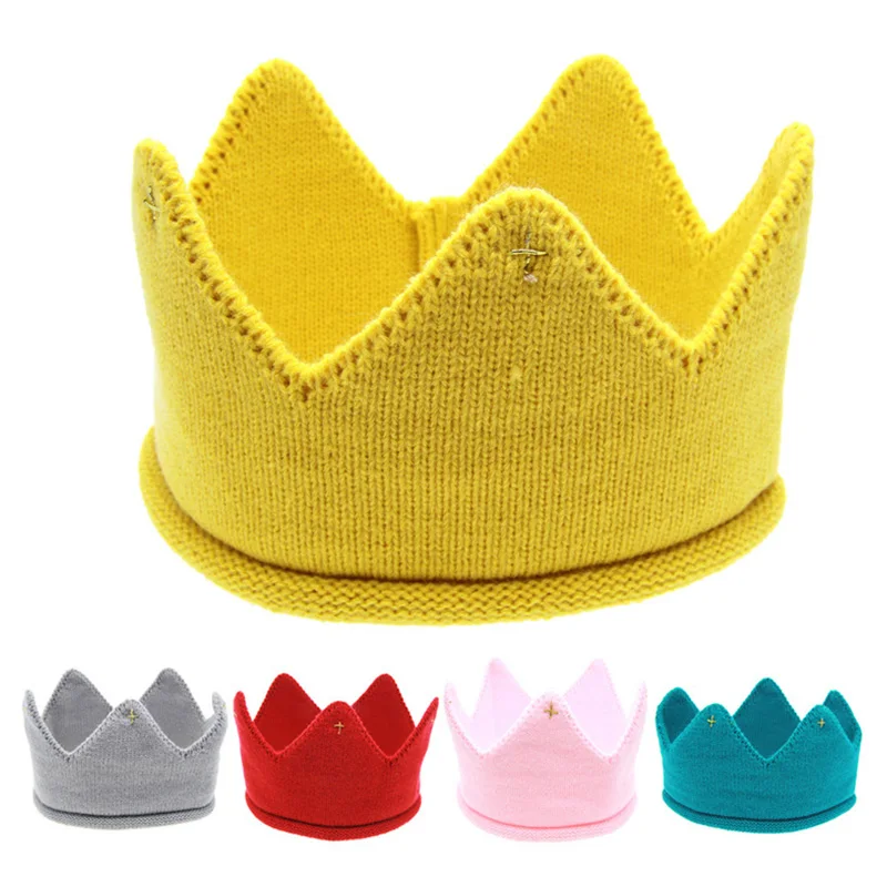 

Crown Baby Hat Photography Props Autumn Winter Knit Newborn Baby Girl Boy Hat Turban Infant Toddler Beanie Cap Casquette Enfant