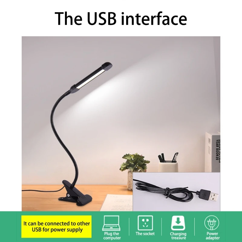 

360 Flexible Gooseneck with Adjustable 3 Levels of Brightness Standing or Clip Type Night Light Used for Makeup Reading