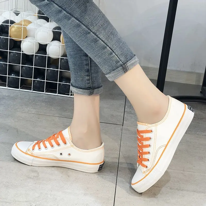 

New Women's Chunky Pure Color Sneakers Thick Bottom Platform Vulcanize Canvas Shoes Fashion Breathable Casual Canvas Shoes
