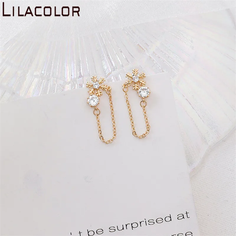 Lila цветные женские серьги-капли в виде снежного цветка S925 серебряные шпильки