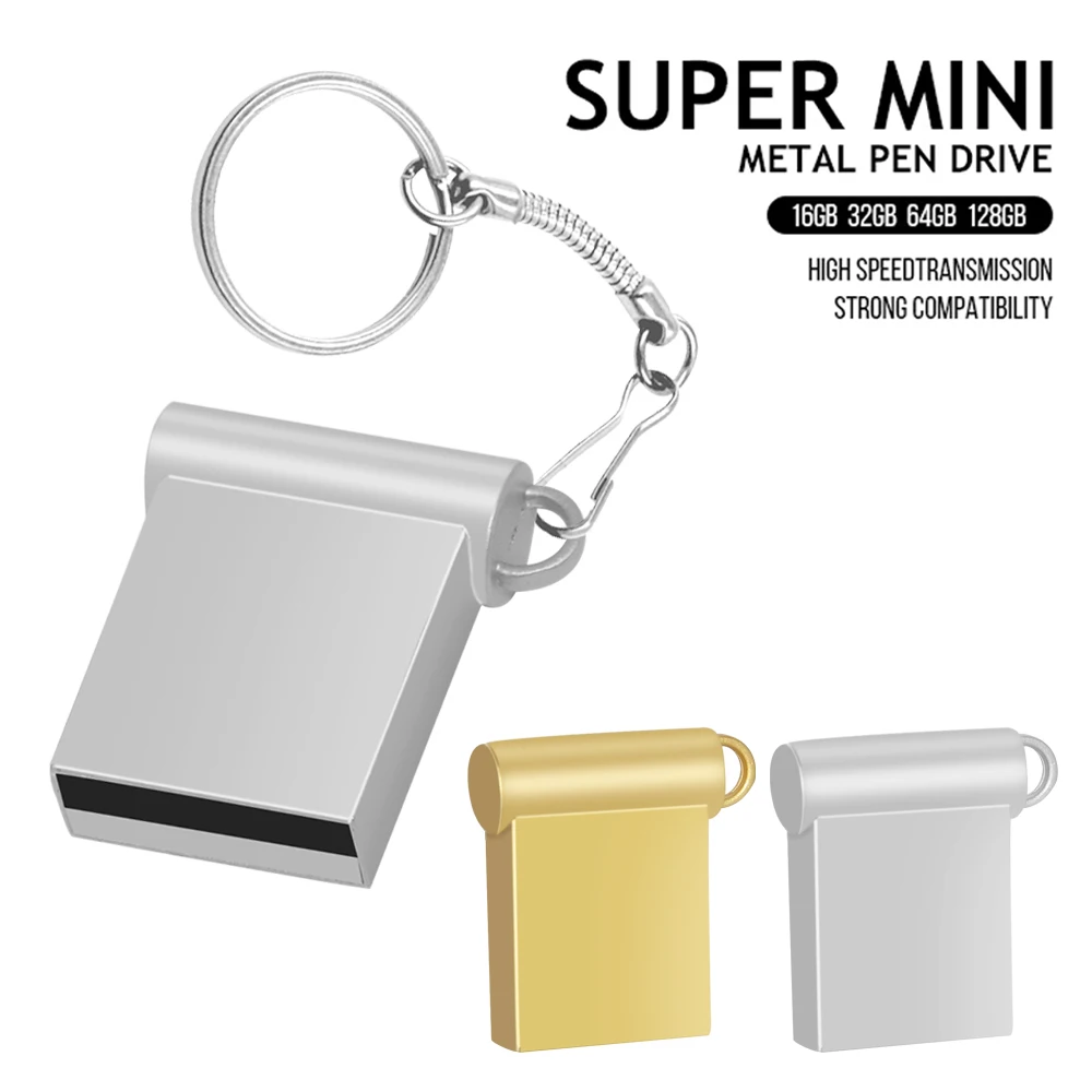 

New Super Mini Metal Usb Flash Drive 4G 8G 16G Pen Drive 32GB High Speed Memory Stick U Disk 64G Pendrive 2.0 Memoria Usb gift