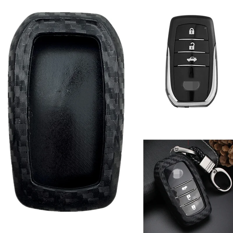 2/3/4/5 кнопочный силиконовый чехол из углеродного волокна для автомобильного
