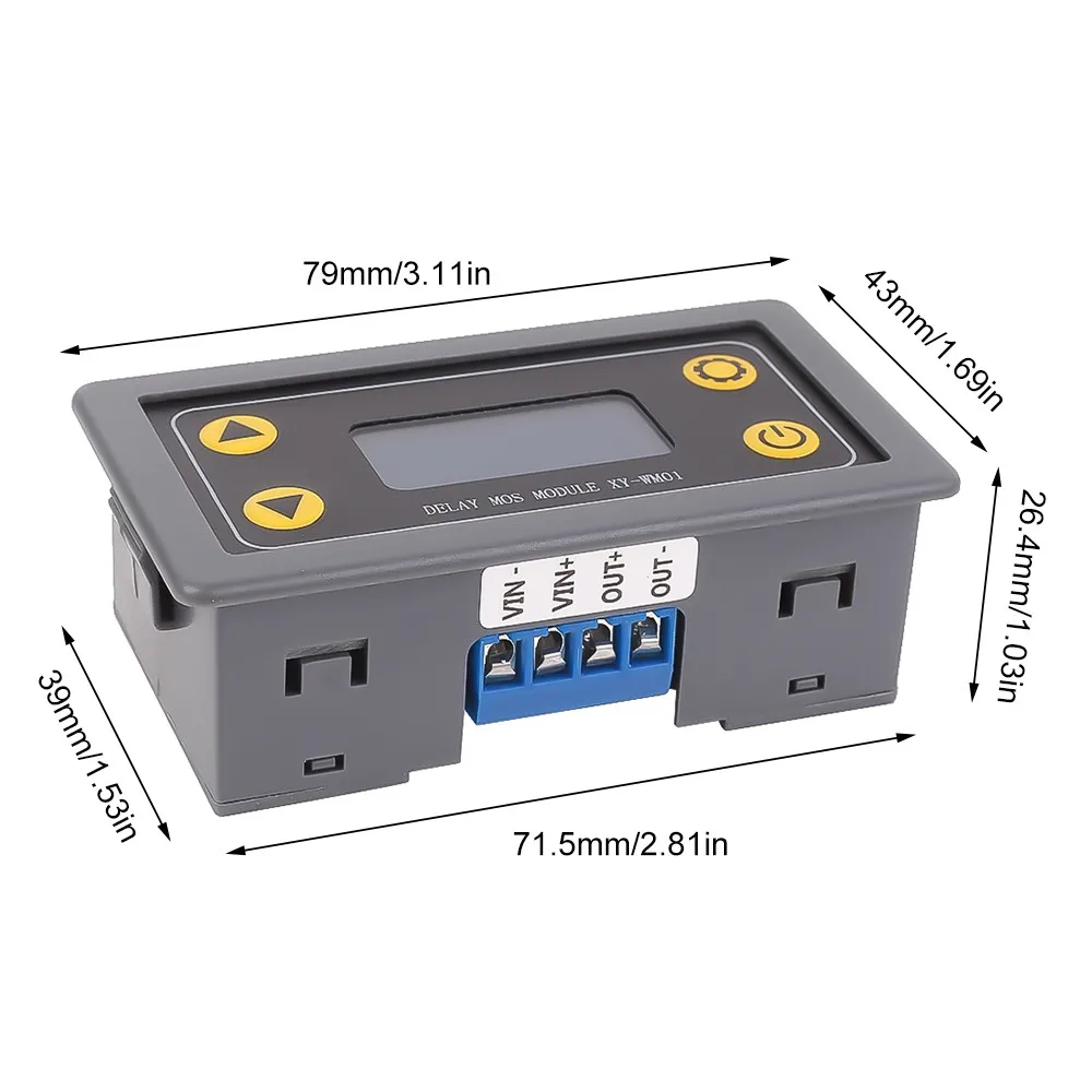 

DC 6-30V 10A Digital Time Delay Relay LED Display Cycle Timer Control MOS Switch Adjustable Timing Relay Time Delay Switch