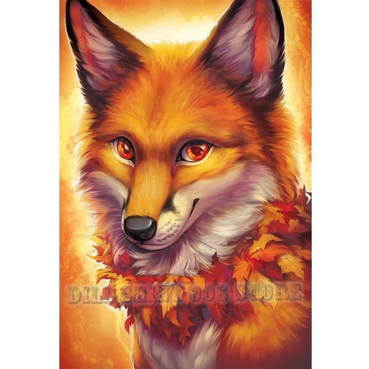 

5D DIY Diamond Painting Animal Red Fox,Wolf Full Drill Diamond Embroidery Cross Stitch Mosaic Craft Home Decor Christmas Gift