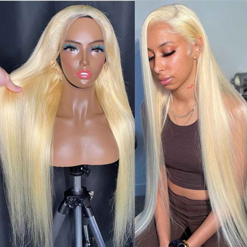 

613 Lace Frontal Wig 30 Inch Blonde Lace Front Wig Human Hair For Women 13x4 Straight Lace Wigs Brazilian HD Transparent Lace