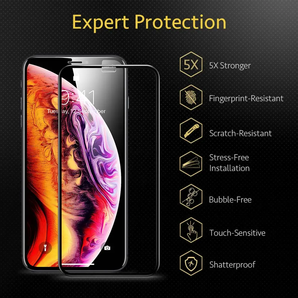 Защитное стекло зеленое для iPhone 11 Pro/X/XR/XS Max|Защитные стёкла и плёнки телефонов| |