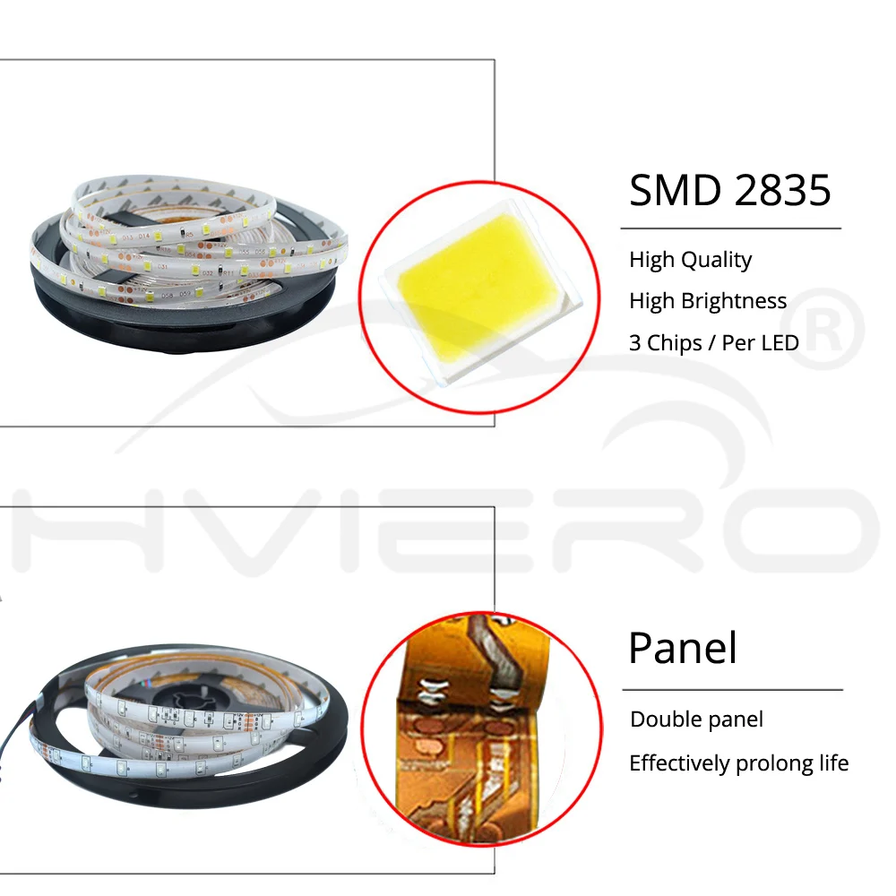 Гибкая светодиодная лента 5 м 2835 3528 Rgb водонепроницаемое освещение 12 В
